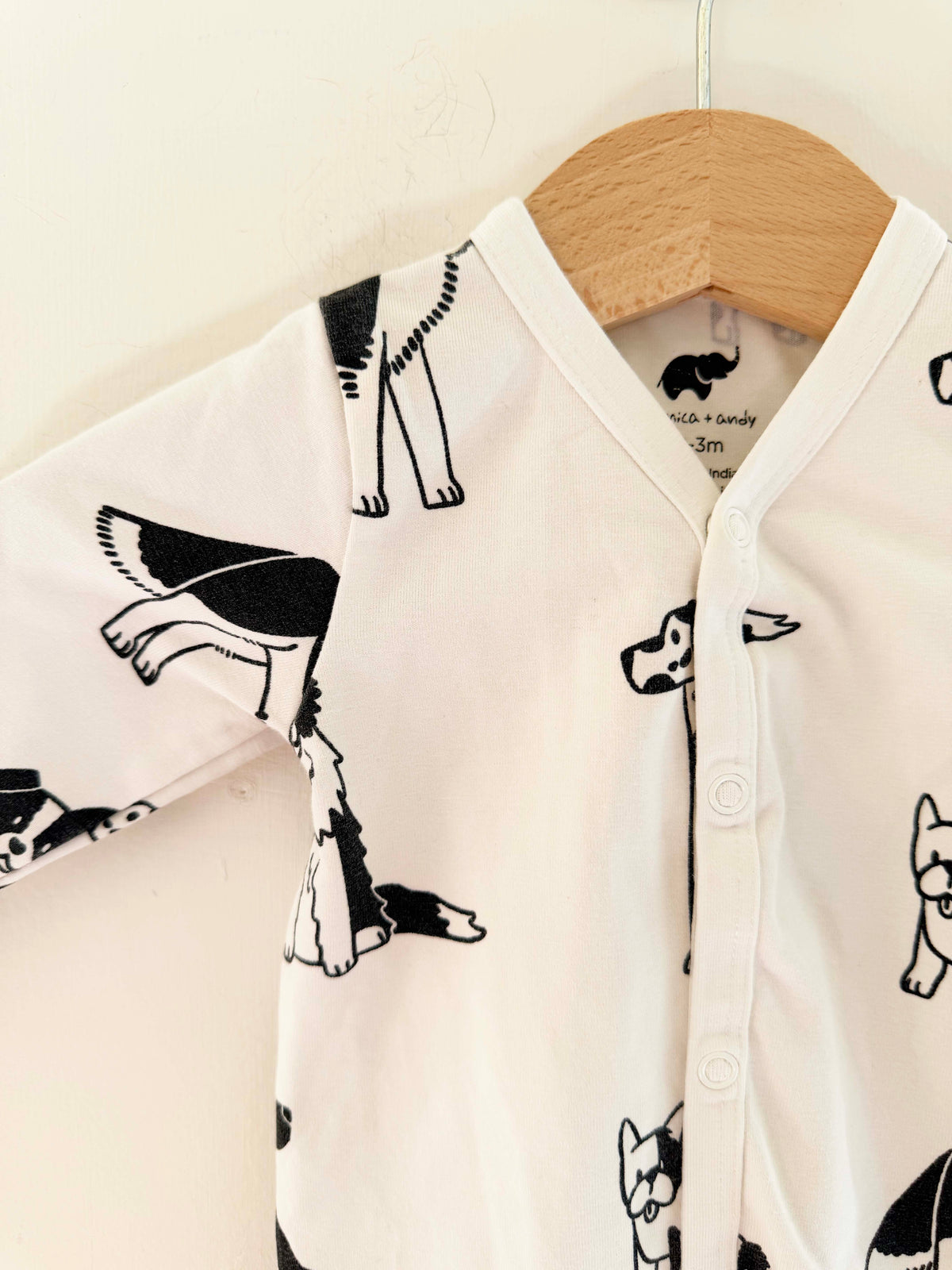 Monica + Andy Dog Onesie / 0-3M