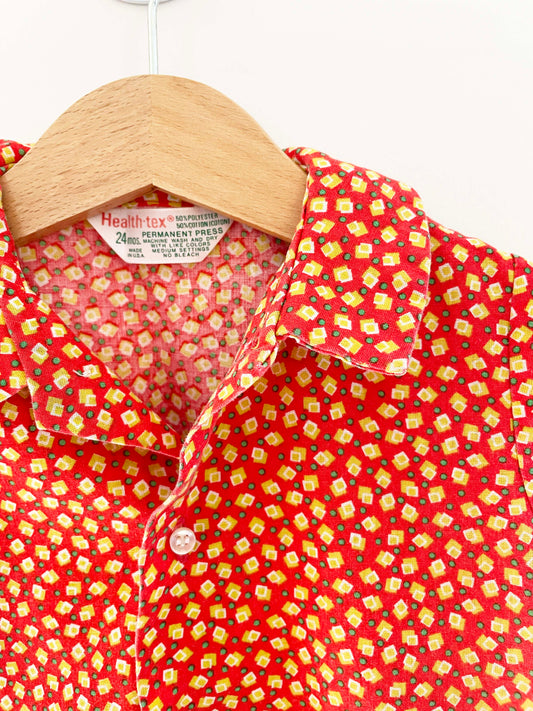 Healthtex Patterned Button Down Shirt / 18-24M