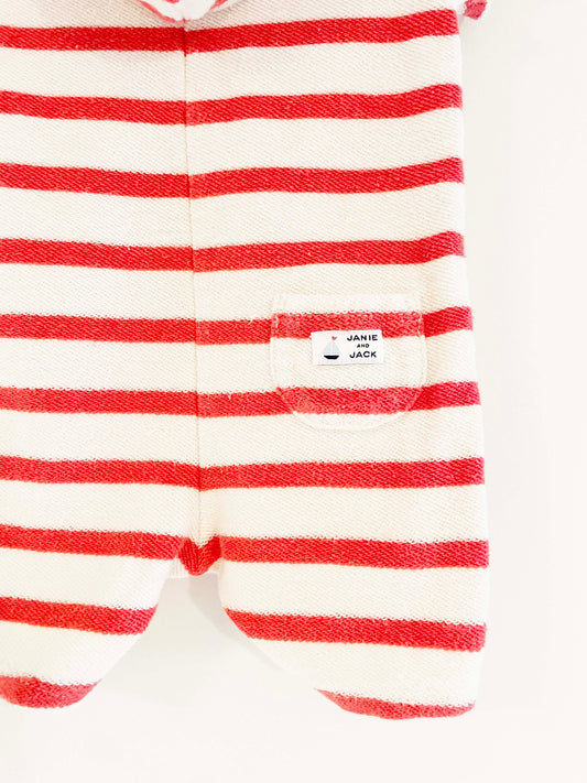 Janie and Jack Striped Romper / 0-3M
