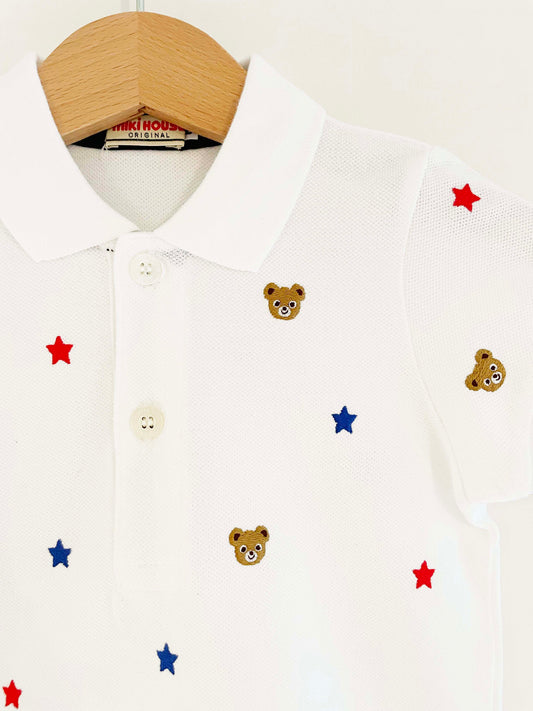 Miki House Short Sleeve Collared Shirt / 12-18M