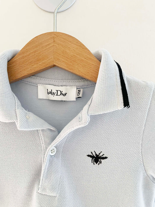 Baby Dior Collared Top w/ Logo / 12M