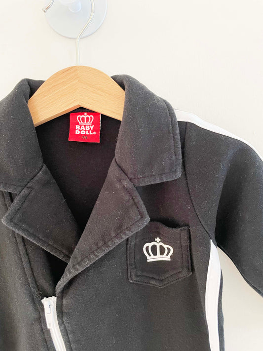 Baby Doll Asymmetrical Zip Jumpsuit / 6-12M