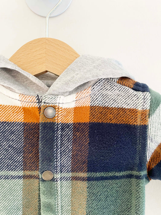Country Road Flannel Hooded Top / 3-6M