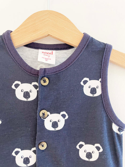 Seed Heritage Baby Koala Print Romper / 3-6M