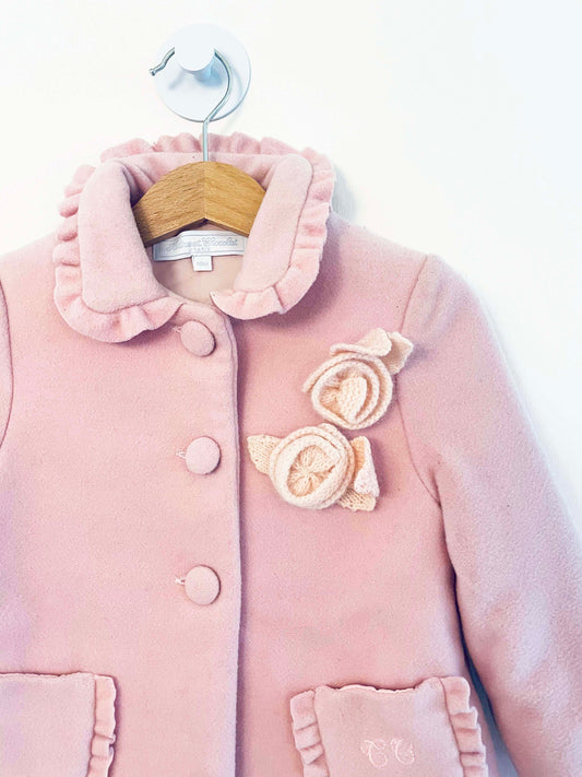 Tartine et Chocolat Peacoat w/ Floral Detail / 18M