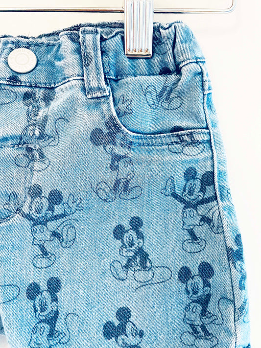 H&M Disney Printed Denim Shorts / 18M