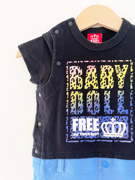 Baby Doll Short Sleeve Graphic Romper / 6-9M