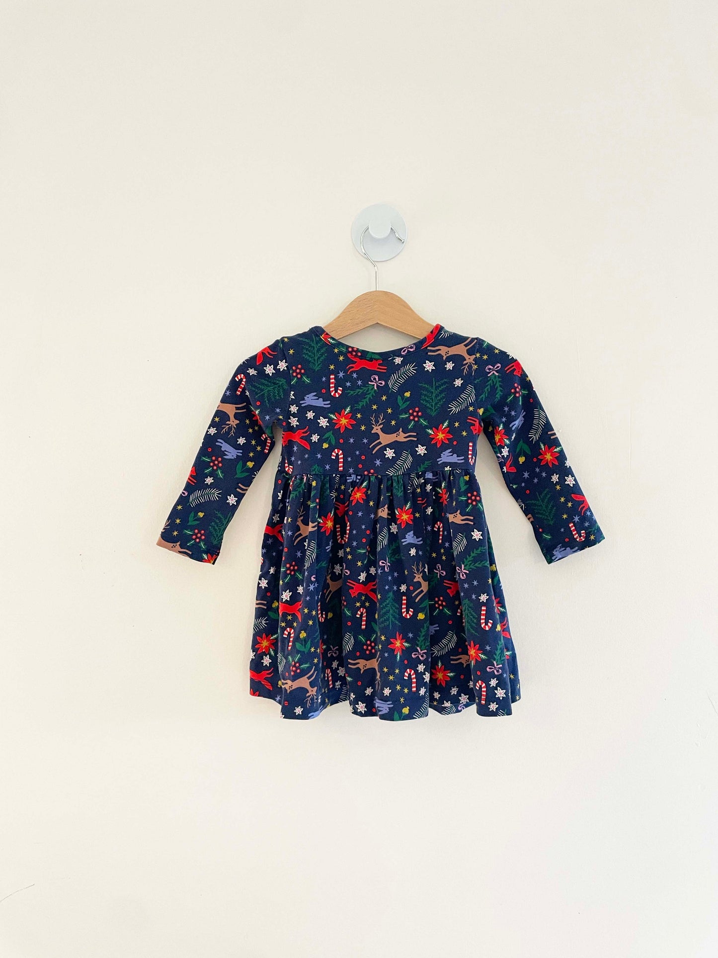 Hanna Andersson Holiday Print Dress / 18-24M