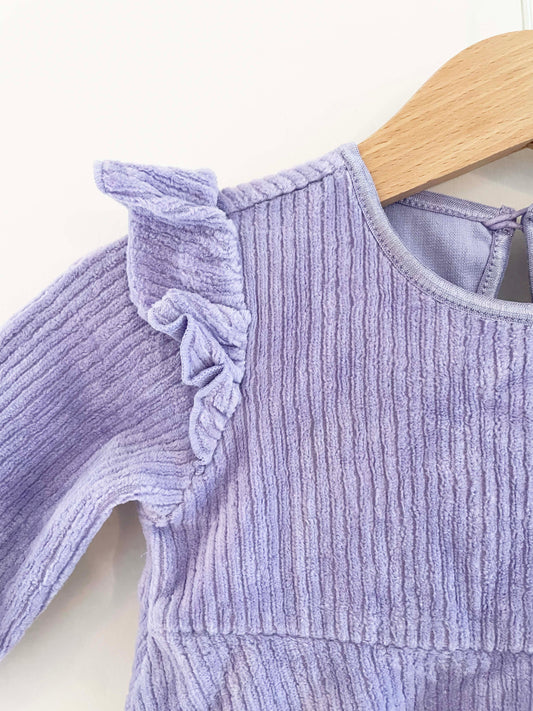 Hanna Andersson Long Sleeve Dress w/ Ruffles / 6-12M