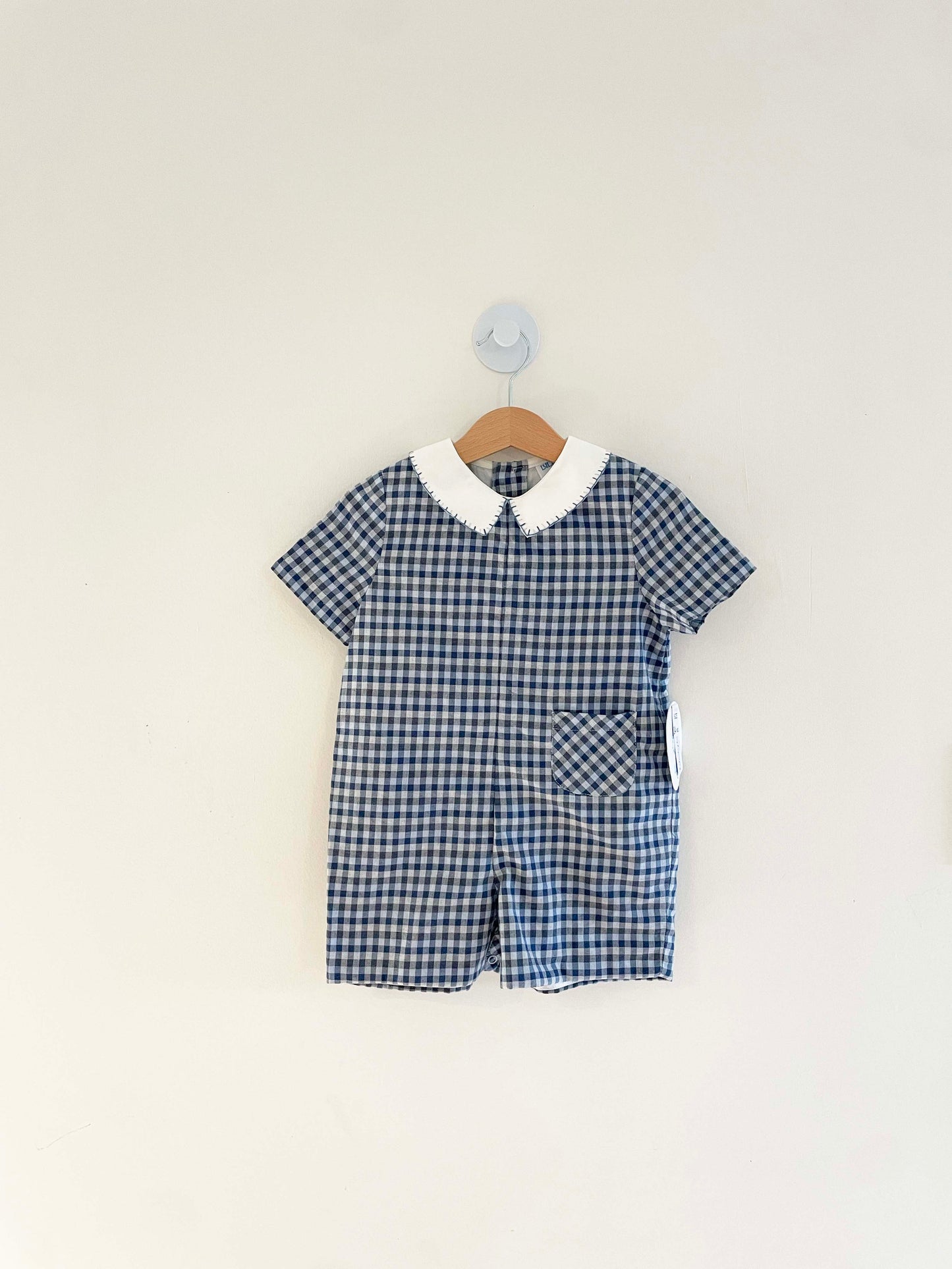 Luli & Me Plaid Romper / 24M