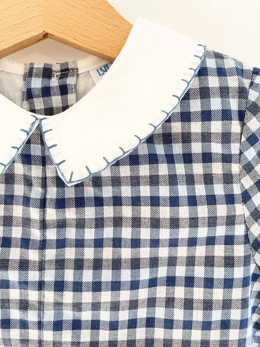 Luli & Me Plaid Romper / 24M