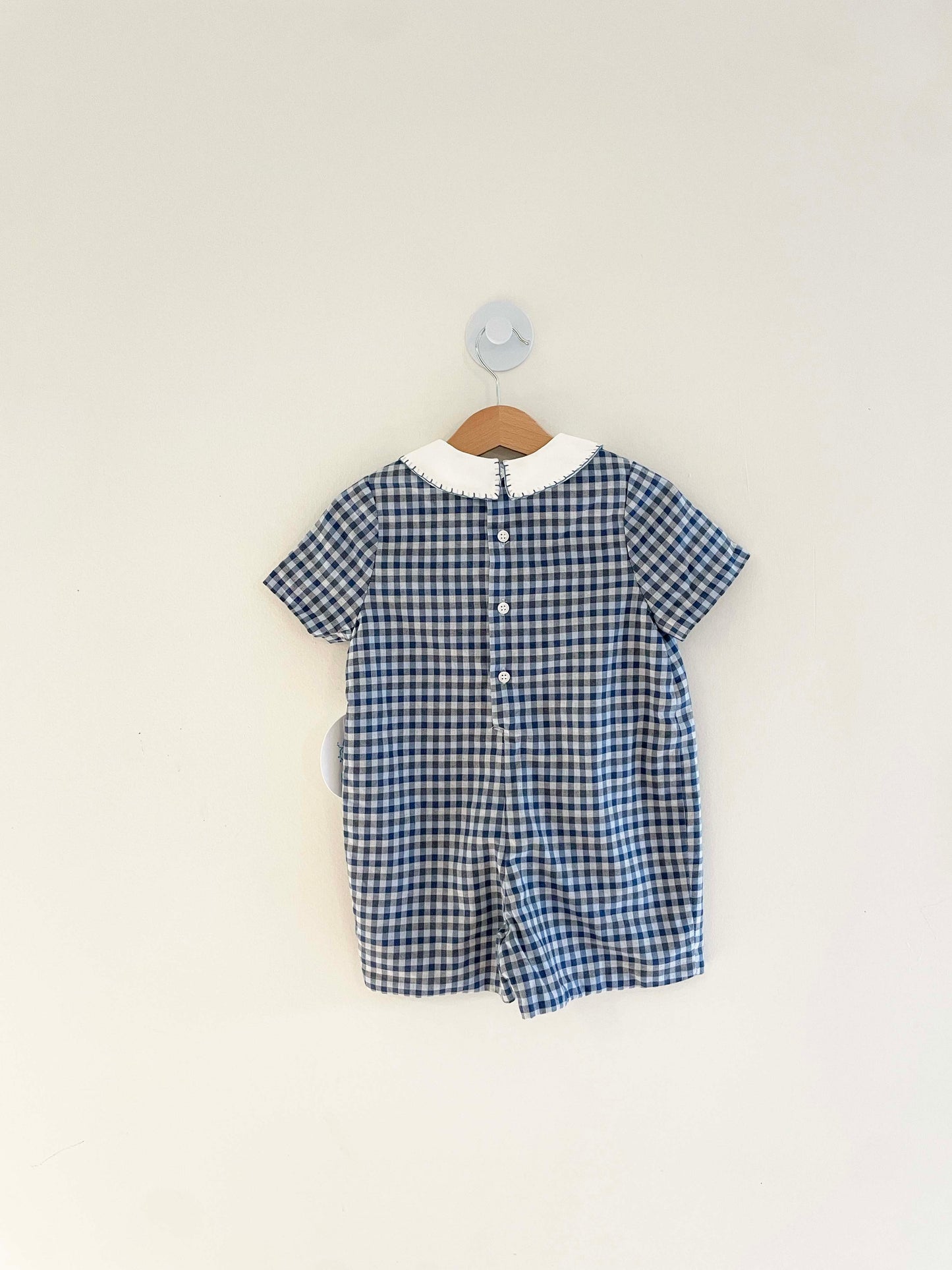 Luli & Me Plaid Romper / 24M