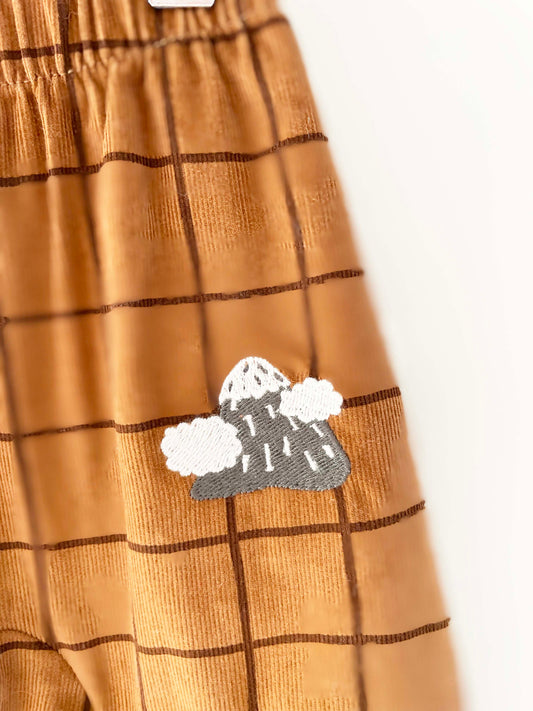 Red Caribou Corduroy Pants/ 3-6M