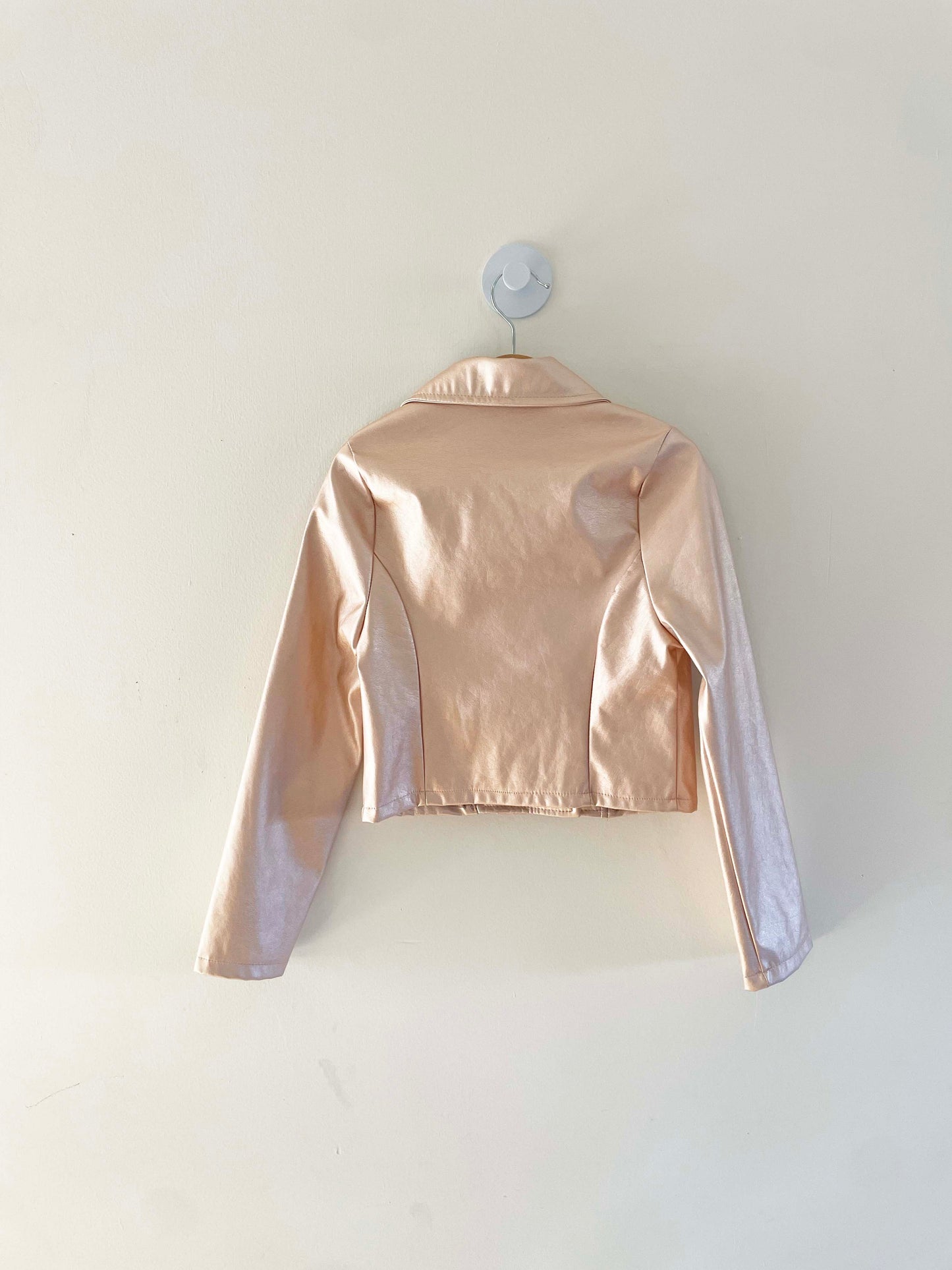 Assorted Brands Faux Leather Metallic Biker Jacket / 8Y