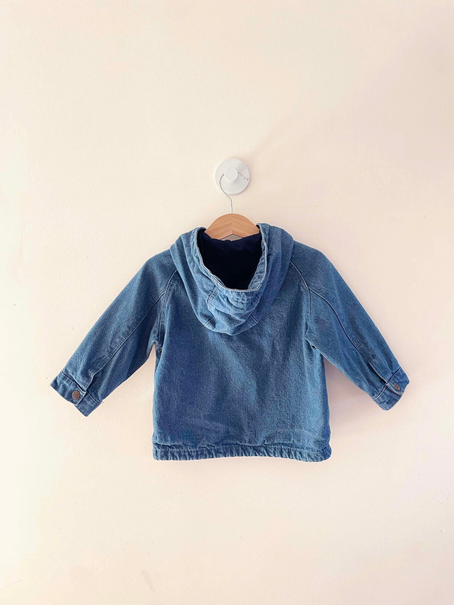 Zara Denim Cotton Lined Hoodie / 9-12M