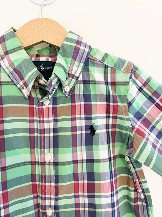 Ralph Lauren Plaid Button Down Top / 3Y