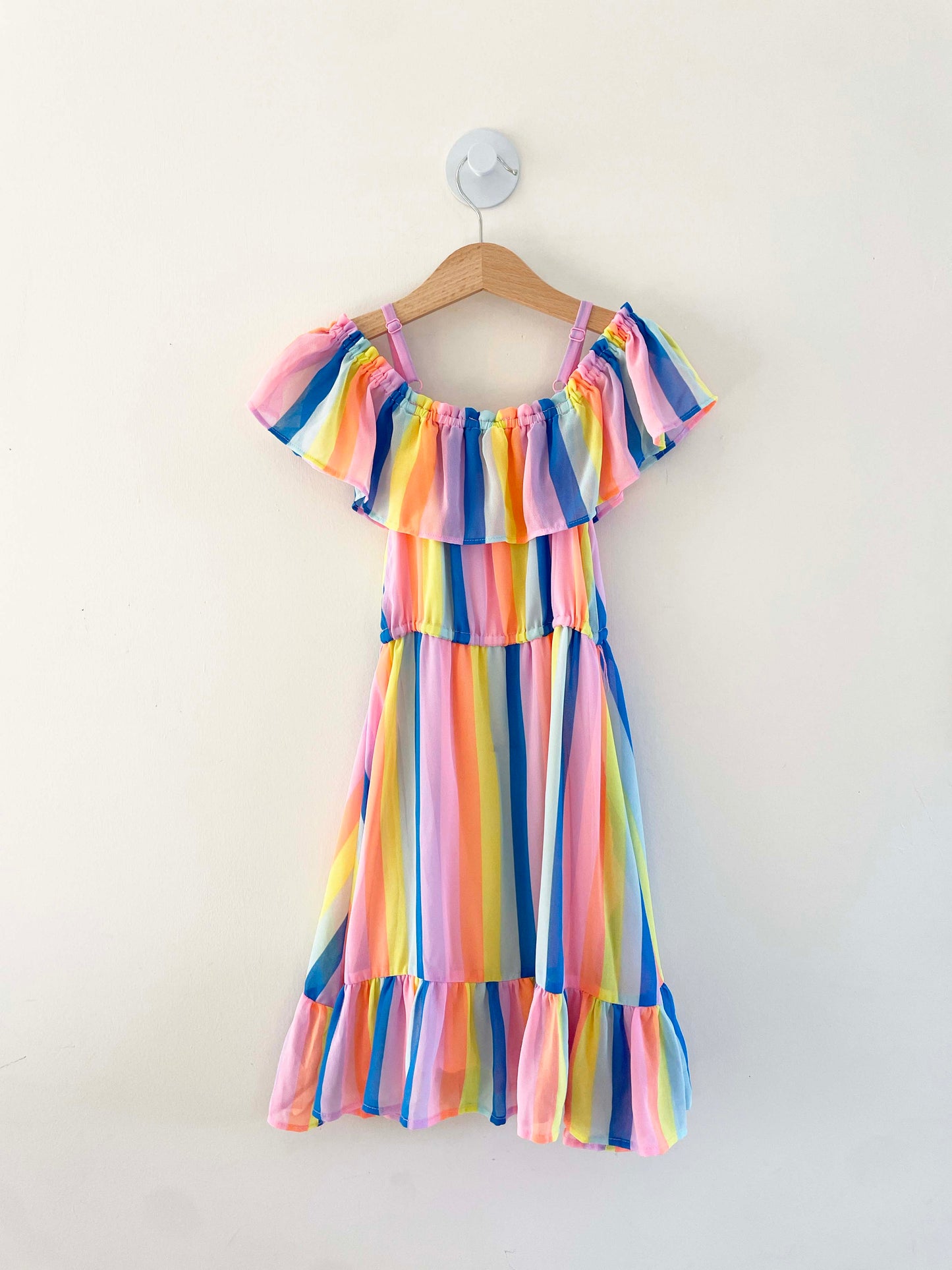 Rockets of Awesome Rainbow Striped Dress / 3Y