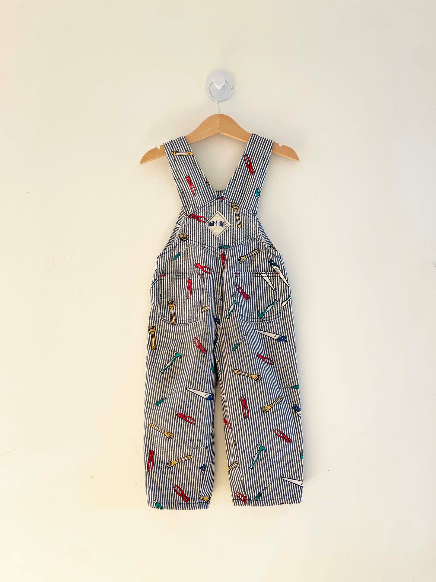 Vintage Okie Dokie Striped Overall / 3Y