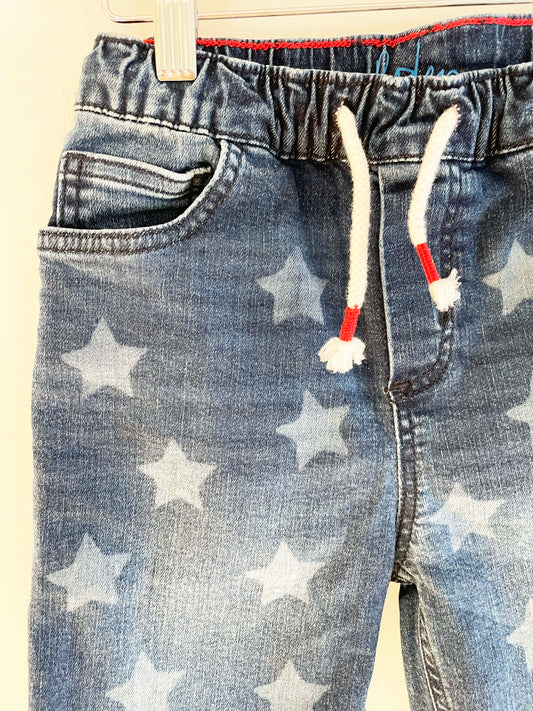 Mini Boden Star Print Denim Shorts / 8Y