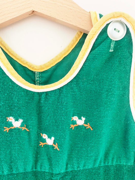 Assorted Brands Embroidered Birdies Corduroy Overall / 12-18M
