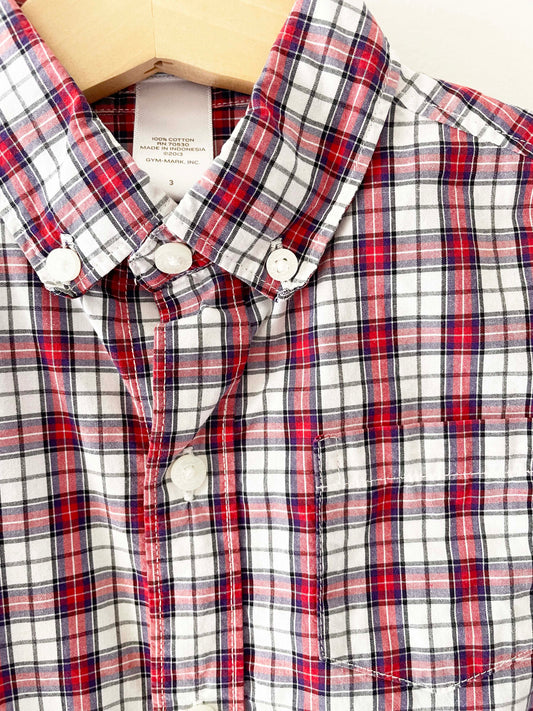 Janie & Jack Red Plaid Button Down / 3Y