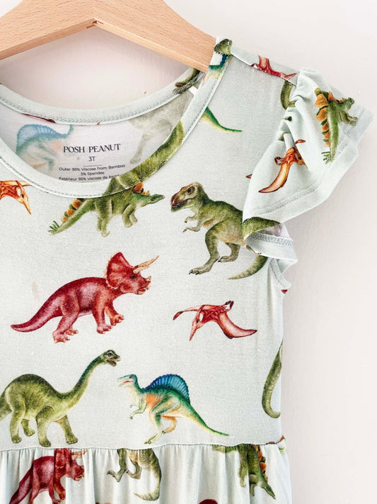 Posh Peanut Dino Dress / 3Y
