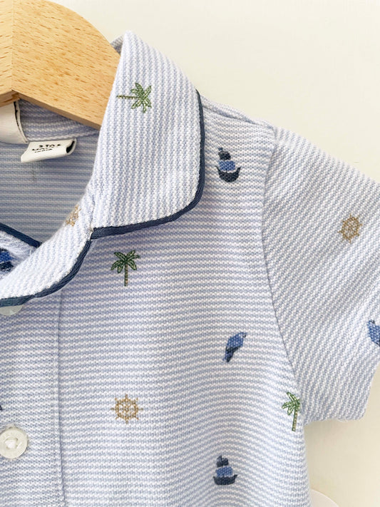 Janie & Jack Striped Icon Onesie / 3-6M