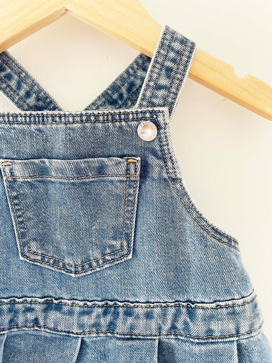 H&M Denim Pleated Dress Overall / 12M