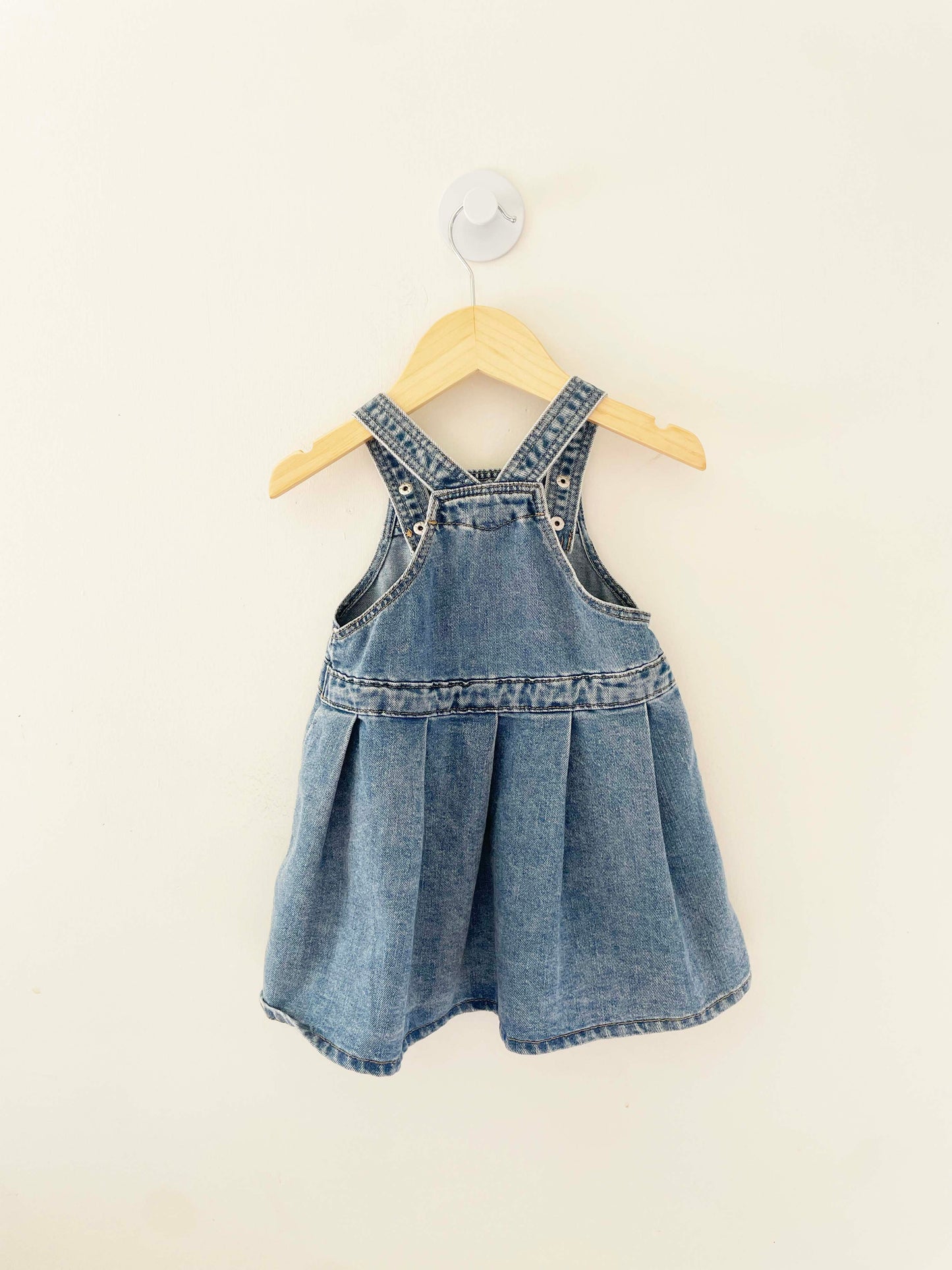 H&M Denim Pleated Dress Overall / 12M