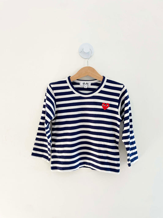 Comme des Garcons Play Striped Logo Shirt / 2Y