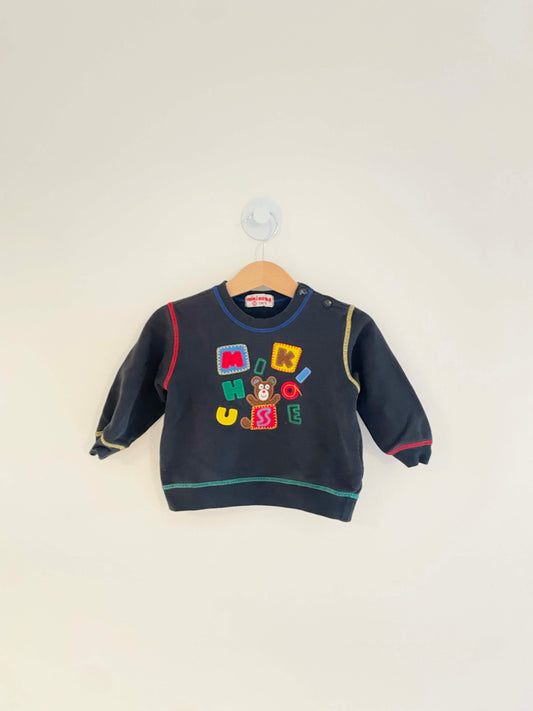 Miki House Embroidered Sweatshirt / 12-18M