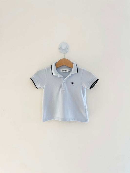Baby Dior Collared Top w/ Logo / 12M