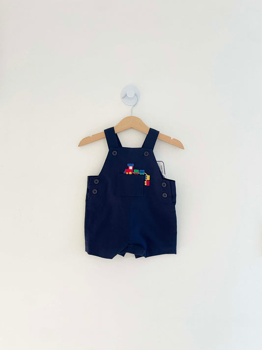 Florence Eiseman Overalls w/ Train Embroidery / 6M