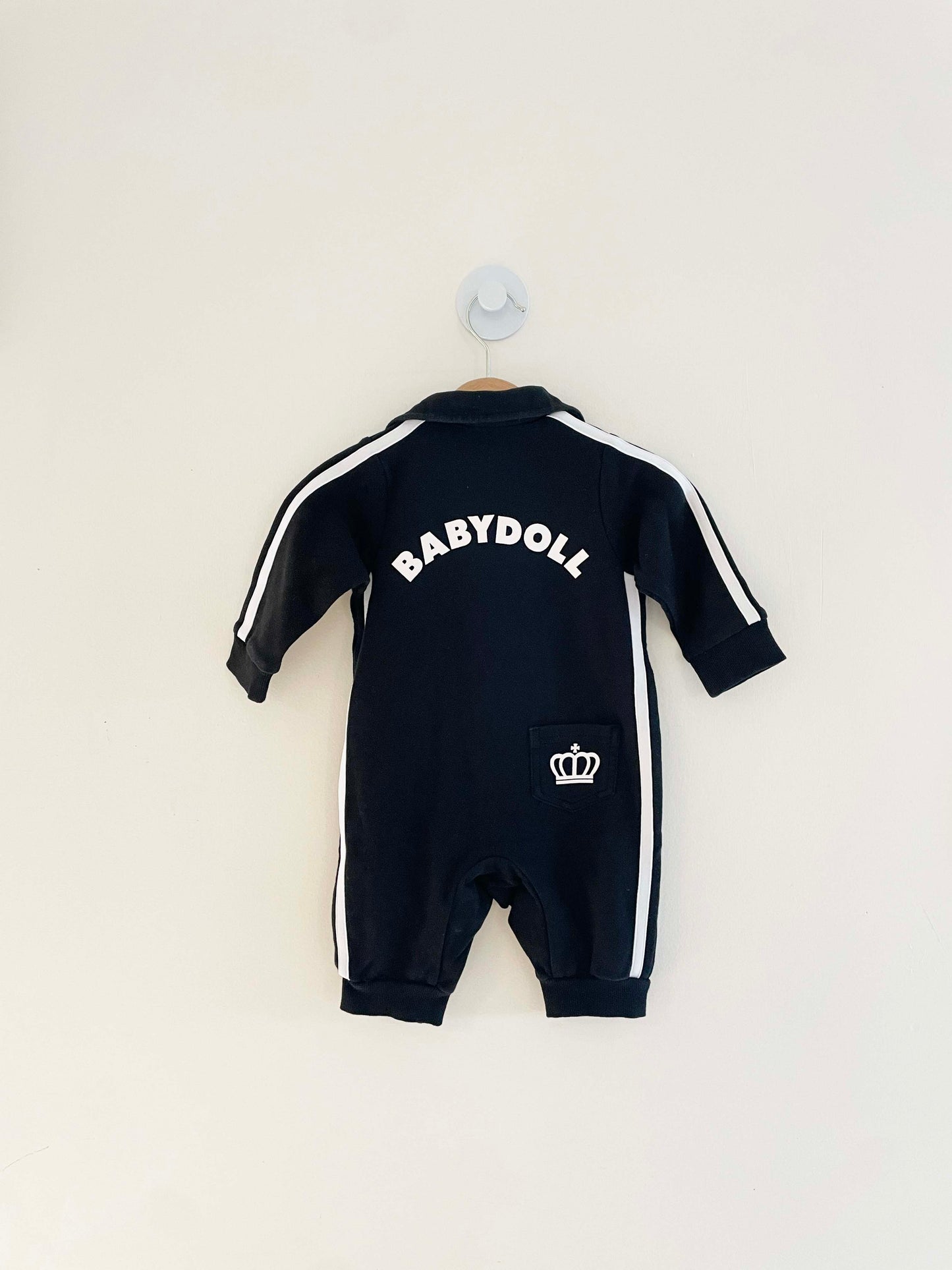 Baby Doll Asymmetrical Zip Jumpsuit / 6-12M