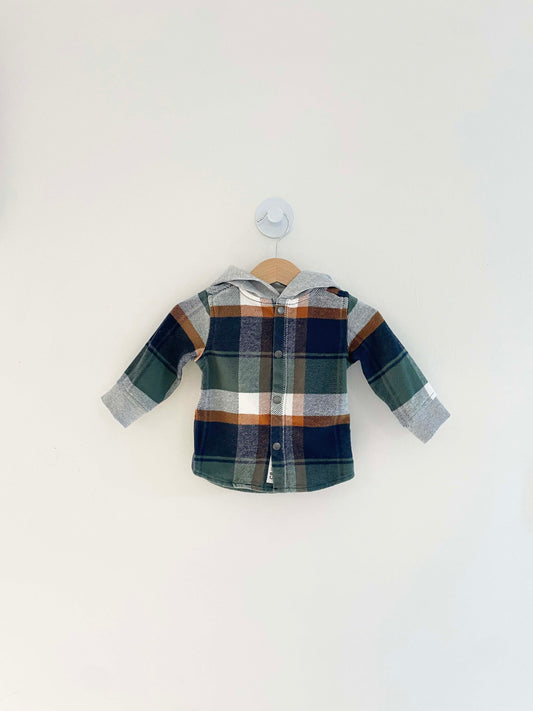 Country Road Flannel Hooded Top / 3-6M