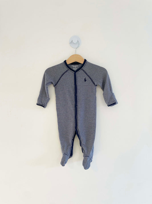 Ralph Lauren Footed Striped Onesie Pajama / 3M