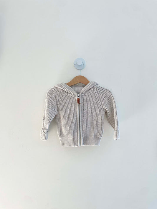 Goumi Kids Zip Up Sweater w/ Hood / 6-9M