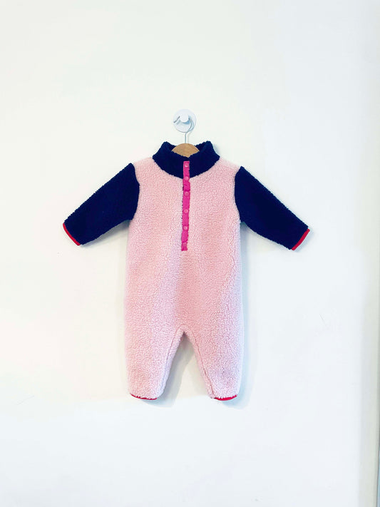 Hanna Andersson Colorblock Fleece Coverall / 6-12M