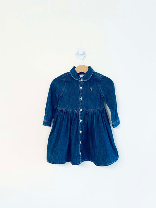 Ralph Lauren Denim Dress + Bloomer Set / 12M
