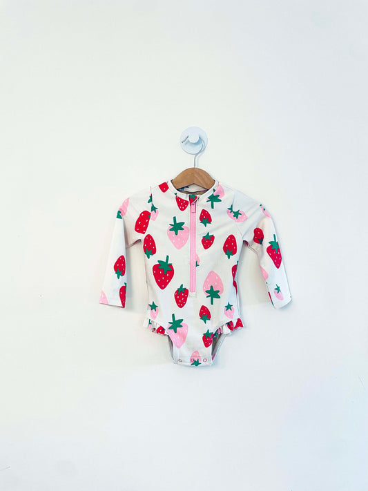 Old Navy One Piece Swimsuit w/ Long Sleeves / 12-18M