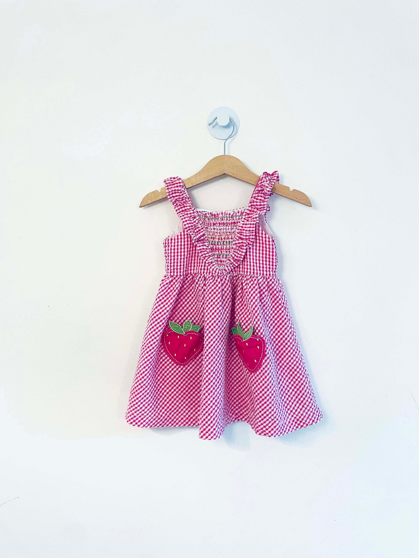 Blueberi Boulevard Plaid Strawberry Dress / 2T