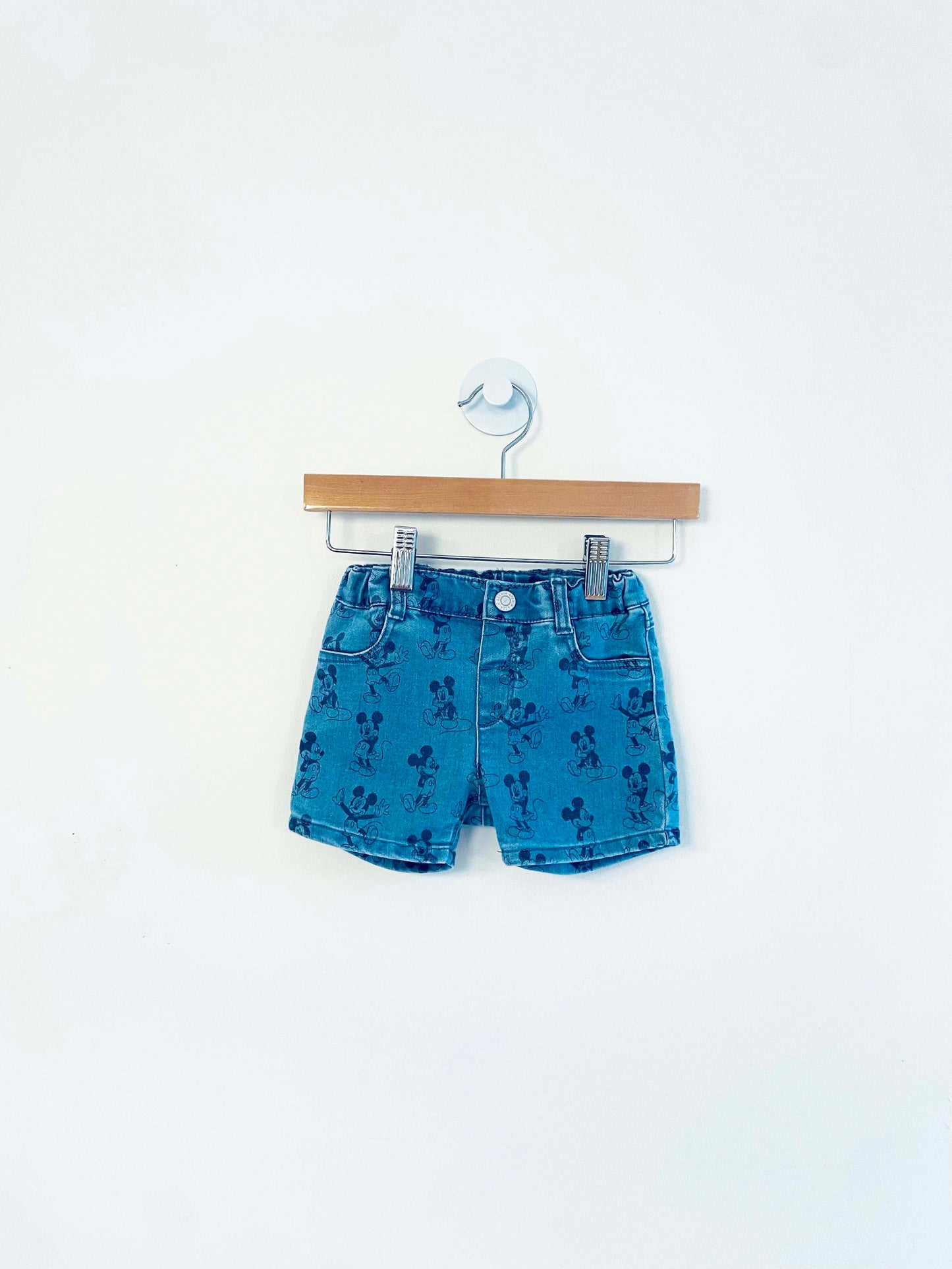 H&M Disney Printed Denim Shorts / 18M