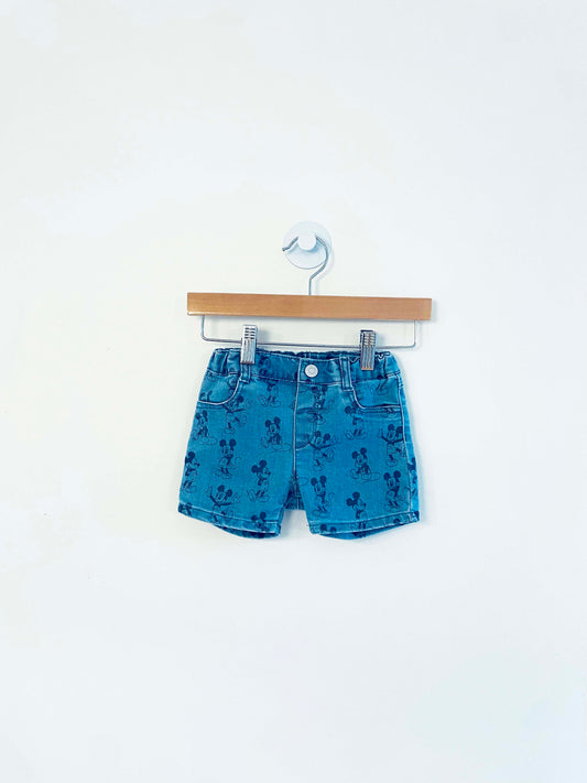 H&M Disney Printed Denim Shorts / 18M