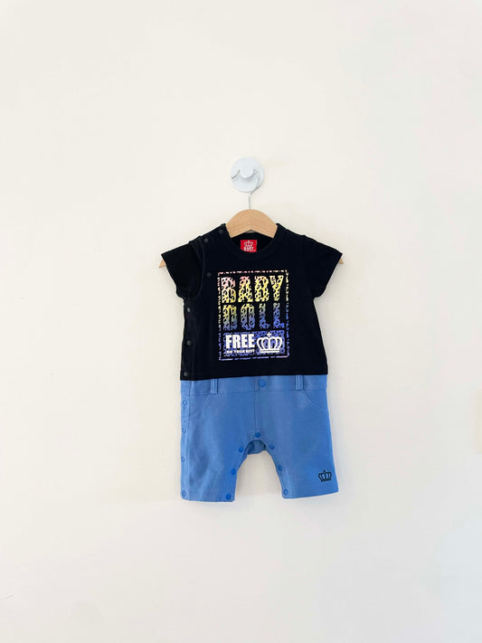 Baby Doll Short Sleeve Graphic Romper / 6-9M