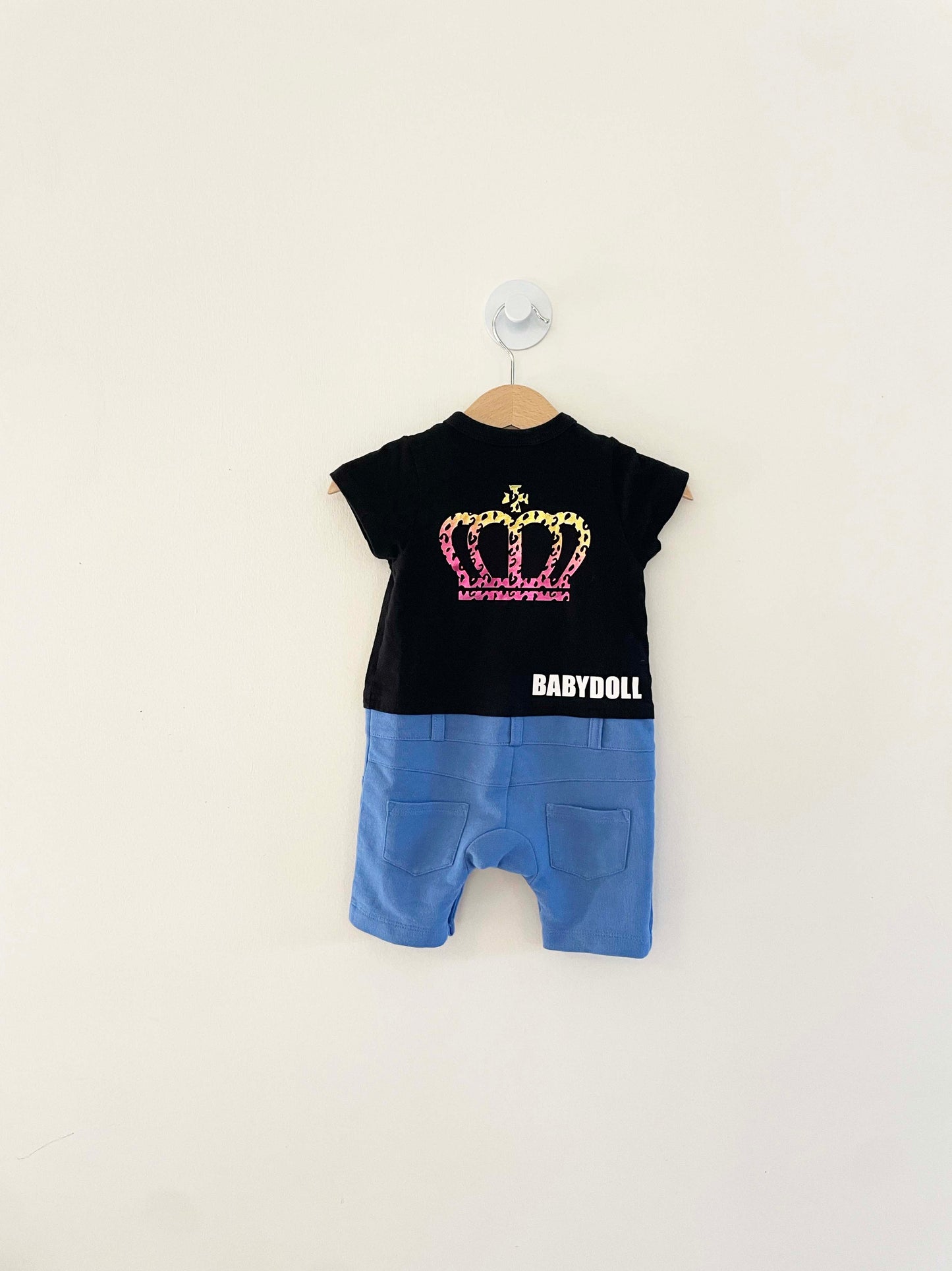Baby Doll Short Sleeve Graphic Romper / 6-9M