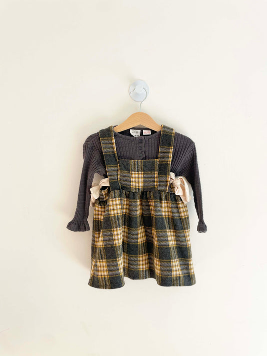 Zara 2-Piece Plaid Dress + Shirt Set / 18-24M