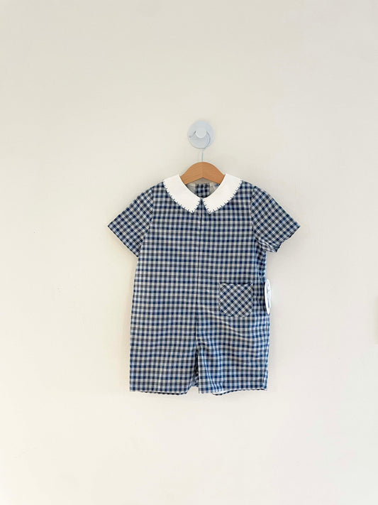Luli & Me Plaid Romper / 24M