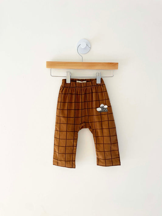 Red Caribou Corduroy Pants/ 3-6M