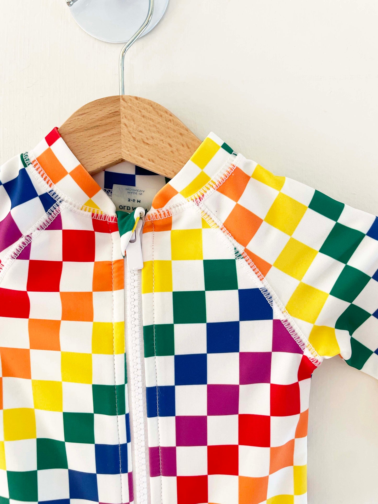 Old Navy Rainbow Checkered Swimsuit / 3-6M