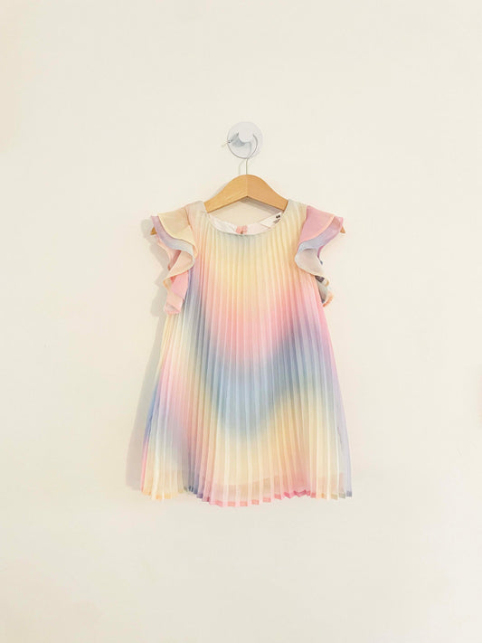 H&M Pleated Rainbow Dress / 2Y